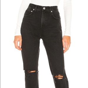 agolde Cherie 27 black ripped jeans EUC